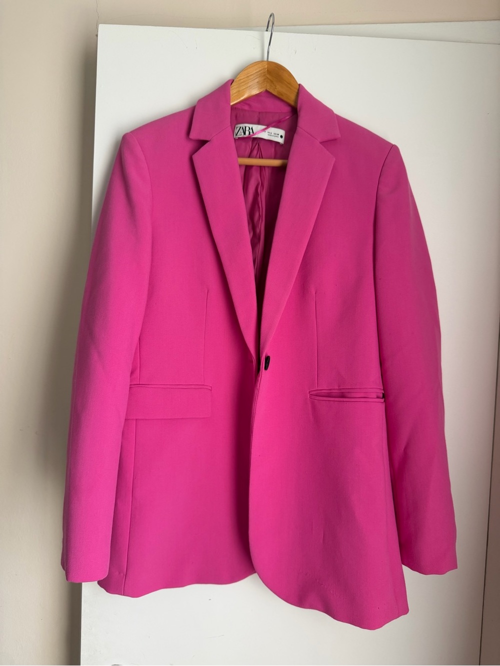 Zara Hot Pink Single-Button Blazer